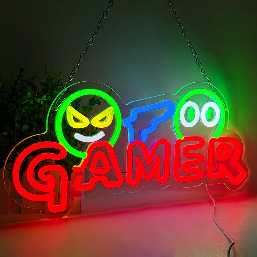 Party Games For Christmas - Gamer Neon-Schild LED-Wandleuchte Anpassbare Farbenfrohe Gaming-Neonlampe