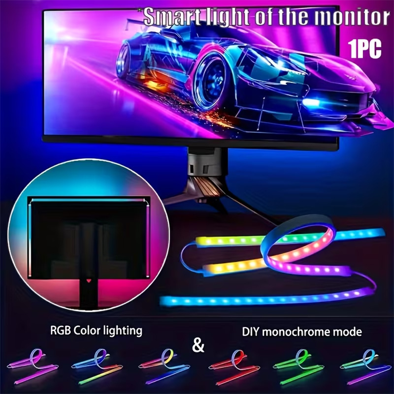 Party Games Night - RGB-Gaming-Lichtleiste Monitor-Hintergrundbeleuchtung LED-Display-Synchronisation PC-Bildschirm Ambiente-Beleuchtung APP-Synchronisation