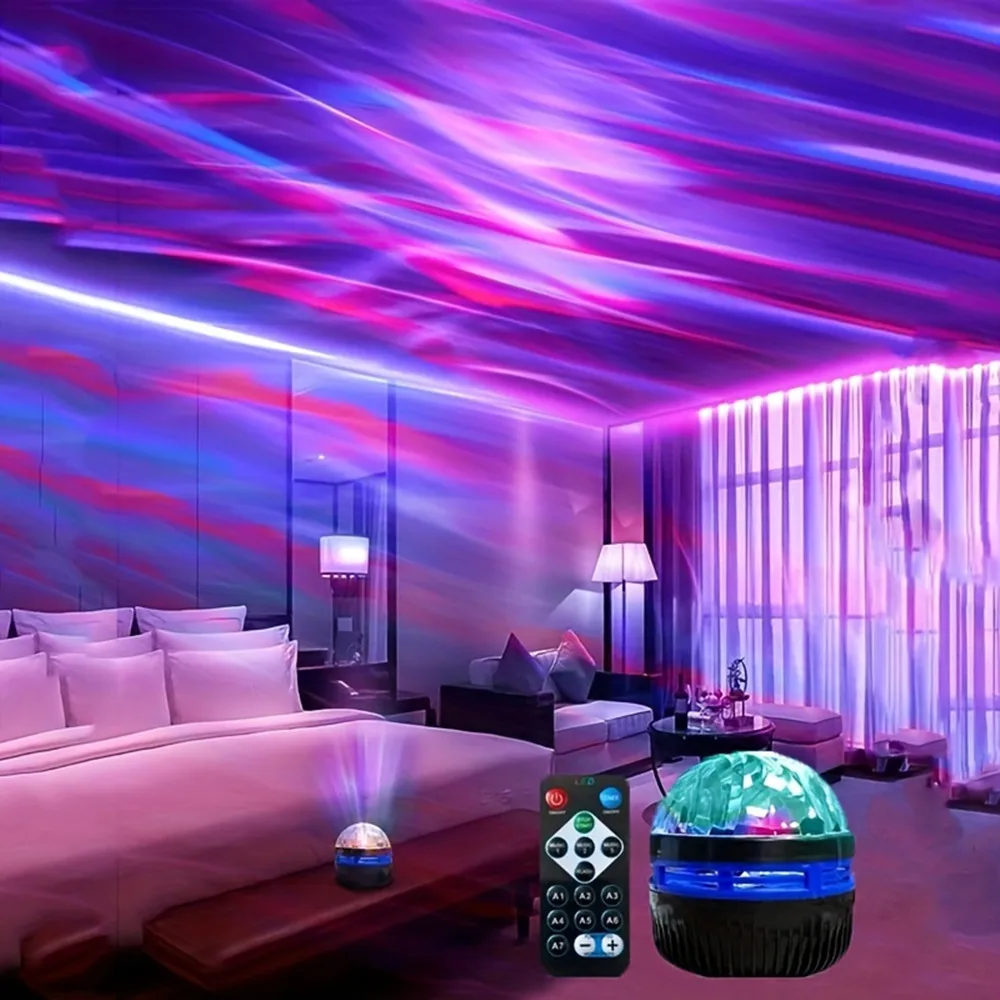 Party Games Night - LED-Sternennachthimmel-Projektor, Aurora, USB-Fernbedienung, RGB-Galaxie-Licht, 7 Modi
