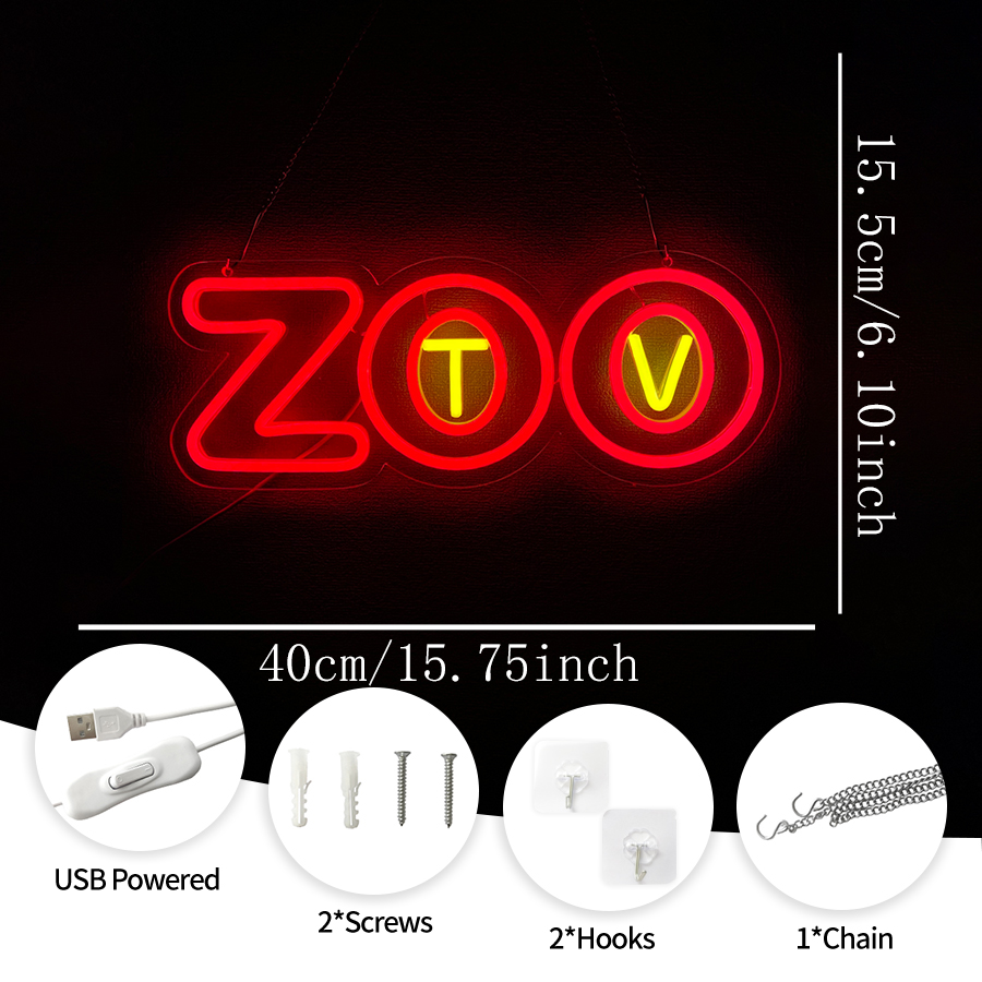 Zoo-TV-Neonschild, LED-Buchsta – Zoo Party Games Bewertung und Preis